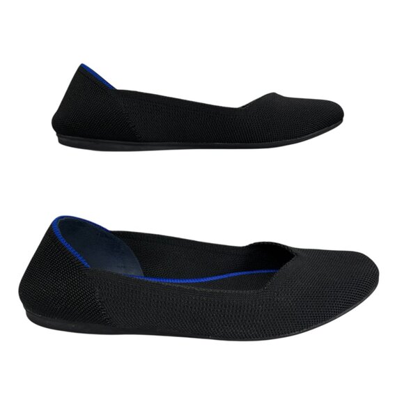 Rothy's The Flat Round Toe Black Slip On Ballet Flats Women's Size 7 - Picture 2 of 9